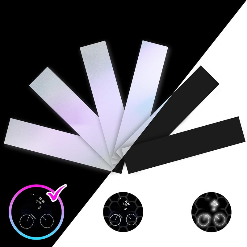 Loom Reflective Stickers for Helmet | 6pcs Engineer Black | Similar to 3M Reflective Tape | Bike Reflectors for Night Riding, Mailbox reflectors | Waterproof hi vis Decals for Car, Trailer - Image 1